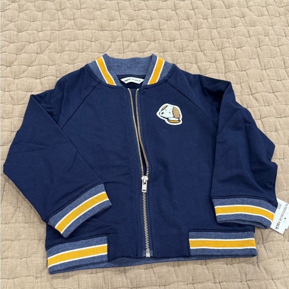 Janie and Jack Navy Blue Jacket with Yellow Accents 18-24mo nwt